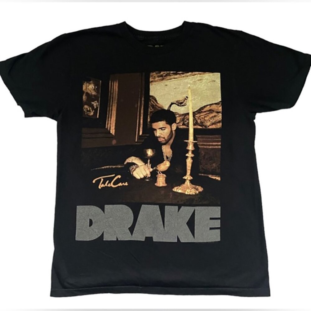 DRAKE Black Graphic T Shirt in Small